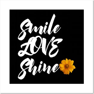 T shirt Smile love shine yellow flower Posters and Art